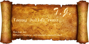 Tassy Juliánusz névjegykártya